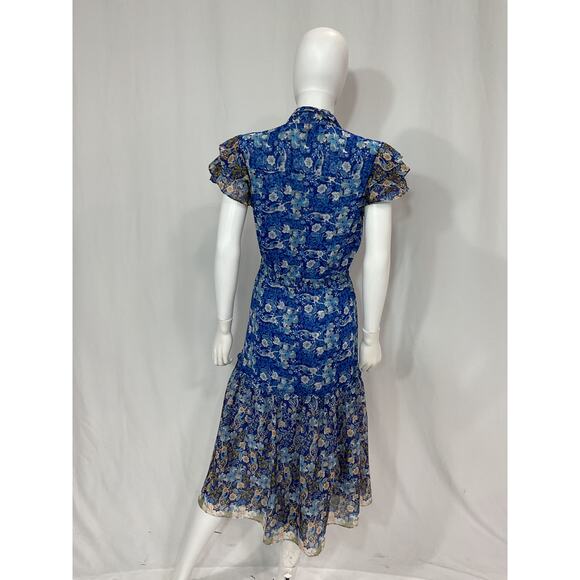 Misa Los Angeles 'Viola' Blue Voile Dress Size S - Picture 3 of 5